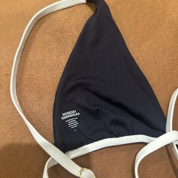Monday Swimwear Bikini Set Black & Cream Size Small - Picture 5 of 7